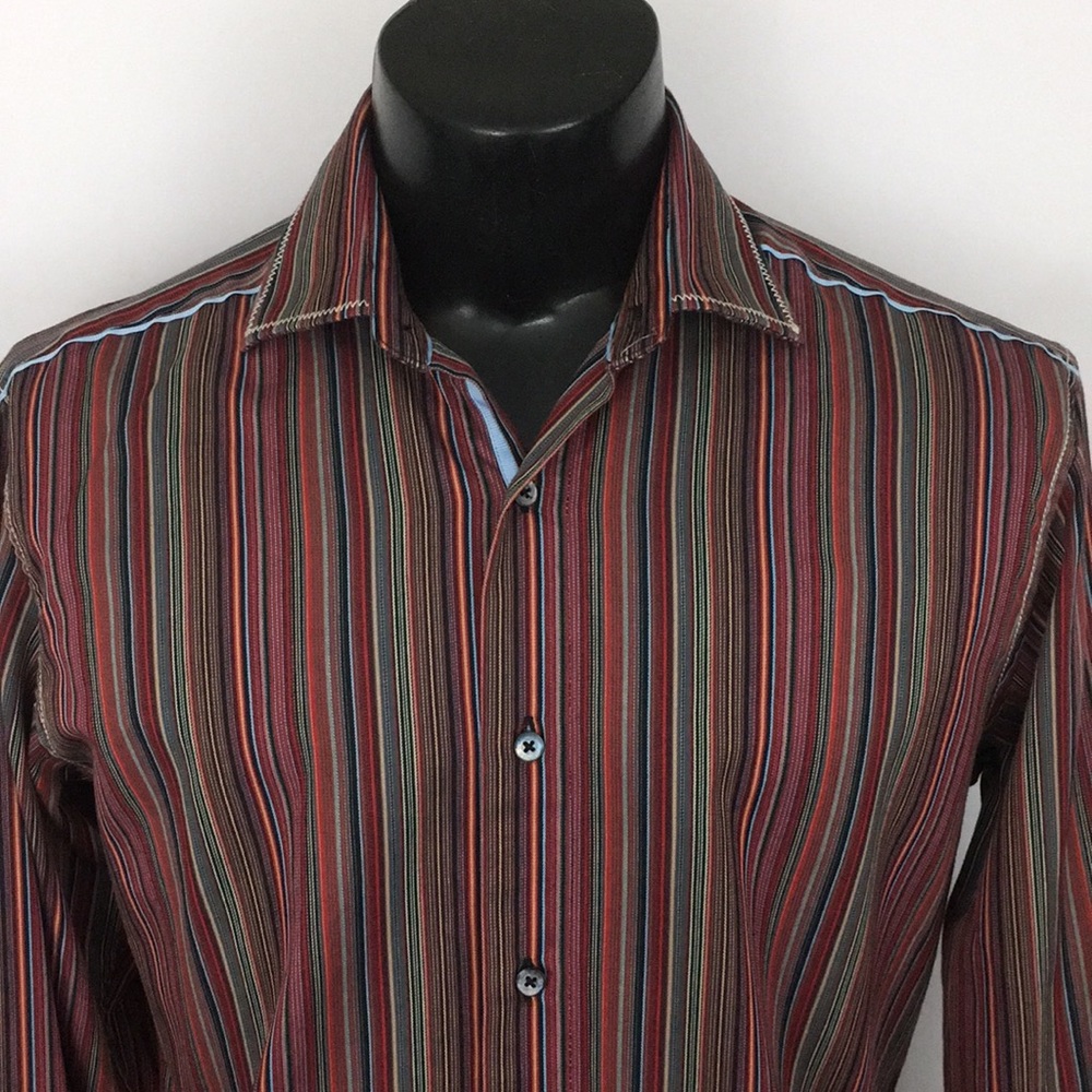 IKE Behar mens Button Up Shirt Purple modern M